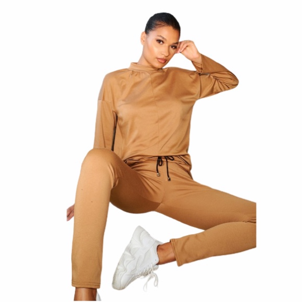 PrettyLittleThing Camel Tan Track Joggers
